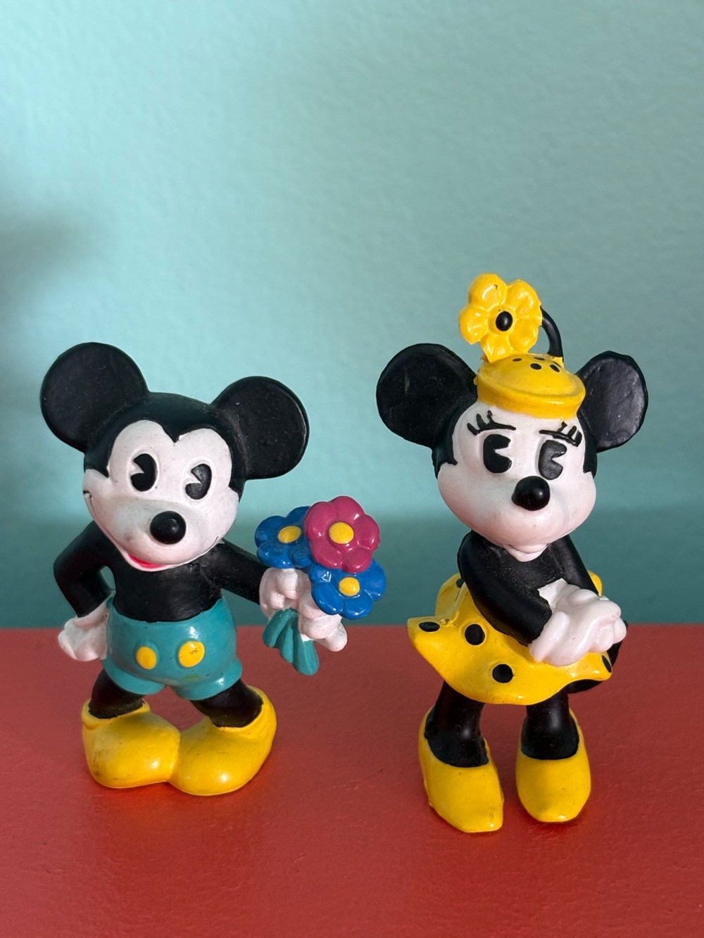 Vintage Disney BULLY Minnie & Micky Mouse Figurine Set PVC Germany 1980s